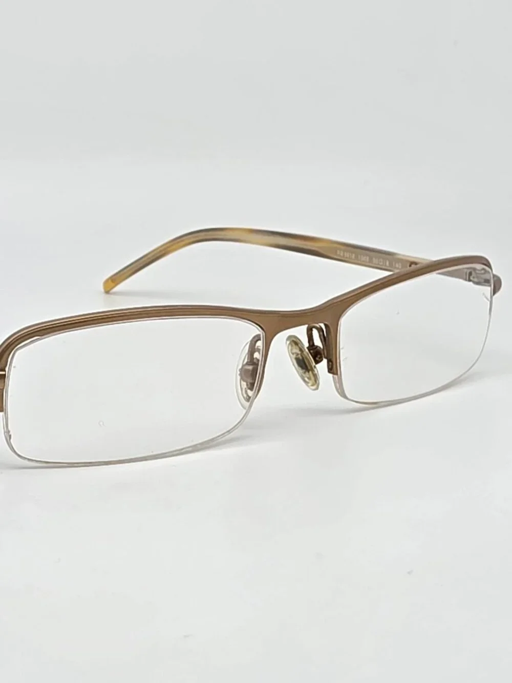Ray-Ban RB8612 1065 Gold Sand Titanium Semi Rimless Eyeglasses Frame w Case 50mm